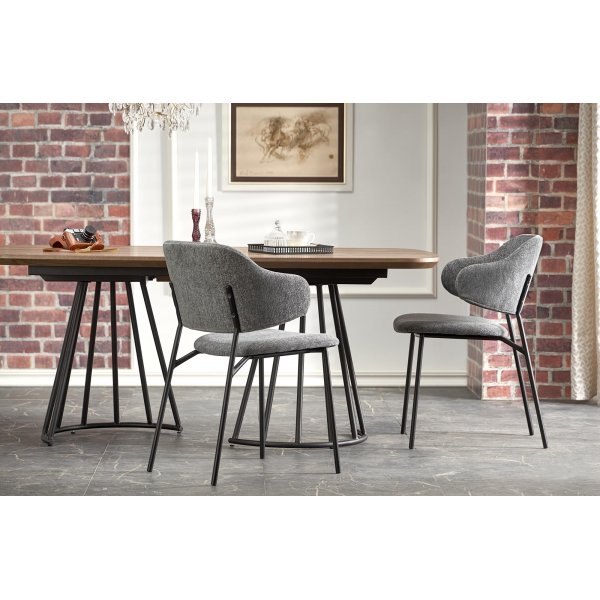 Everton Esstisch 180-200 x 100 cm - Walnuss/Schwarz