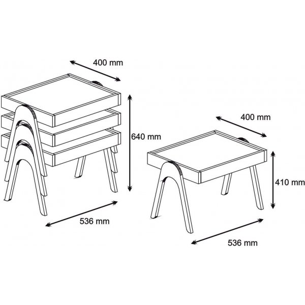 Roma-Tisch 53,6 x 40 cm - Nussbaum