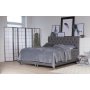 Ebenholz Komplettbett Paket Tinte Kopfteil 5-Zonen-Boxspringbett - Grau + Textilreinigung fr Mbel