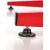 Teekfig Schreibtisch 122x60 cm - Schwarz/Rot