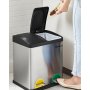 Maiken Abfalleimer 30 l - Silber/schwarz