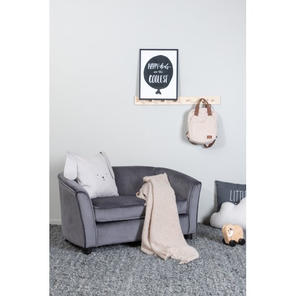 Moon Kindersofa - Grauer Samt