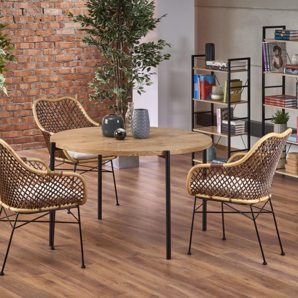 Tanzi Esstisch Ø120cm - Eiche/schwarz Tanzi Esstisch Ø120cm - Eiche/schwarz