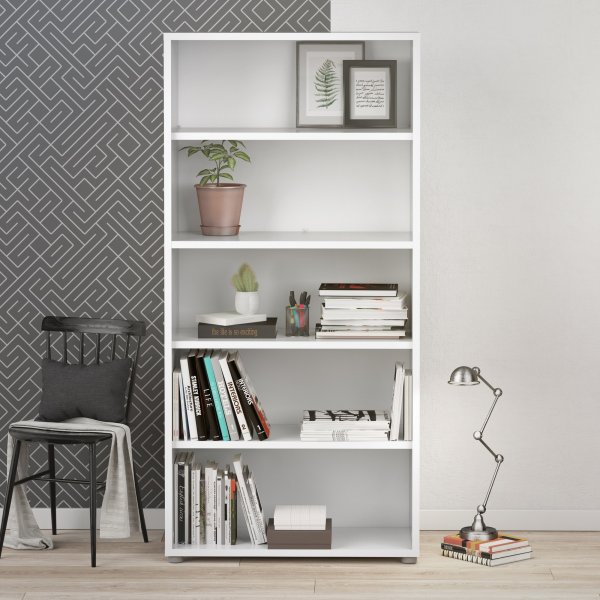 Prima Bücherregal mit 5 Fächern - Weiß Prima Bücherregal mit 5 Fächern - Weiß