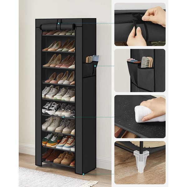 Kaspian Schuhregal 58 cm - Schwarz