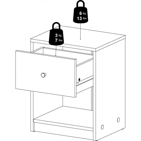 Mai Nachttisch - Schwarz