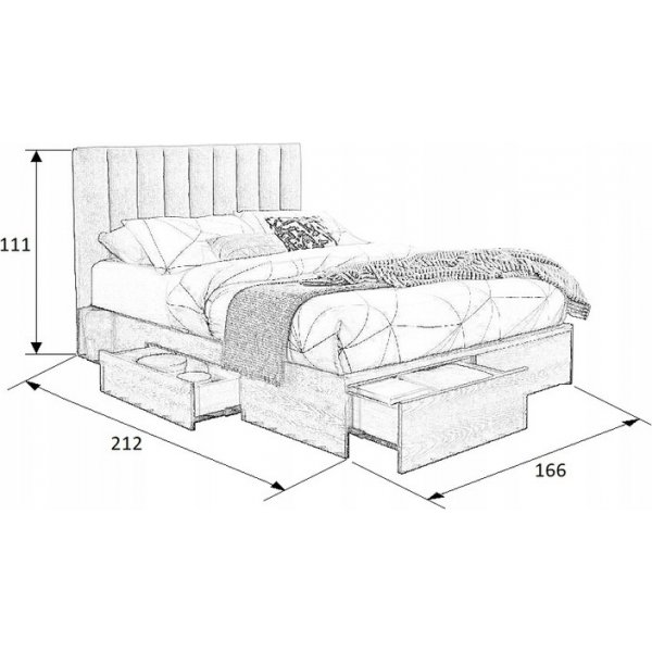 Bett Sufi Bettrahmen - Grau & Walnuss Bett Sufi Bettrahmen - Grau & Walnuss