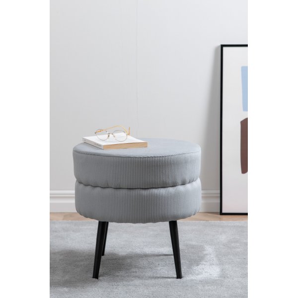 Pouf Mariana - Grauer Kordsamt Pouf Mariana - Grauer Kordsamt