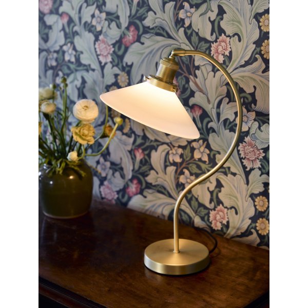 Axel Tischlampe - Opalglas/Messing - 25 cm