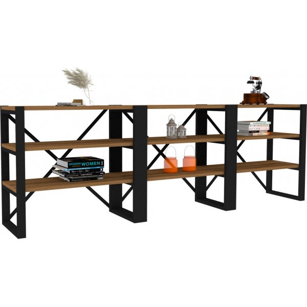 Bücherregal Prof - Nussbaum/schwarz Bücherregal Prof - Nussbaum/schwarz