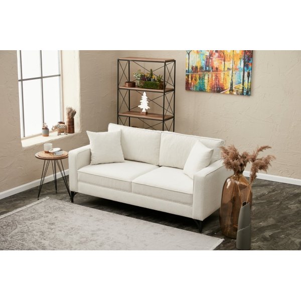 Berlin 2-Sitzer-Sofa - Cremewei/Schwarz