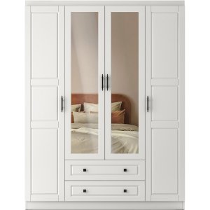 Bahar Kleiderschrank 140 x 50 x 210 cm - Wei