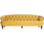 Oxford Deluxe 3-Sitzer Chesterfield - Lwengelb (Samt)