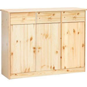 Mario Sideboard mit 3 Schrnken und 3 Schubladen - Lackierte Kiefer