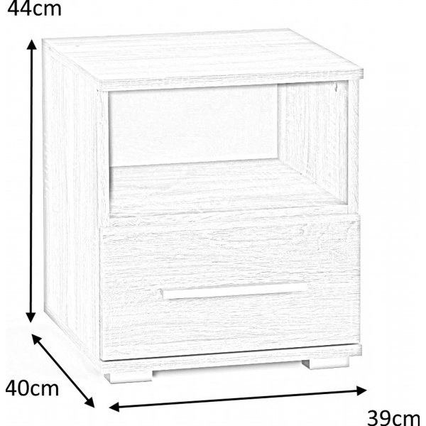 Abdel Nachttisch - Sonoma-Eiche