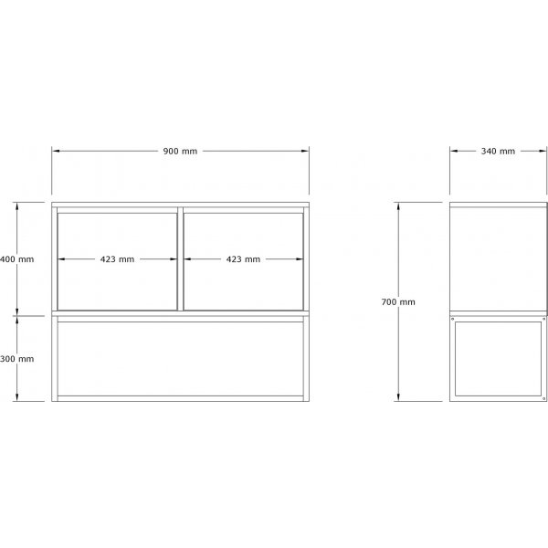 Zermat Konsolentisch 90 x 34 cm - Anthrazit