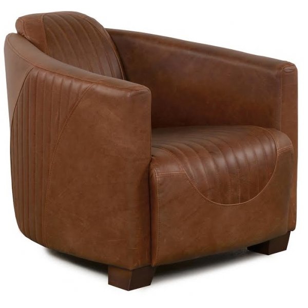 Heritage Clubsessel - Anilin Leder (Stripes)