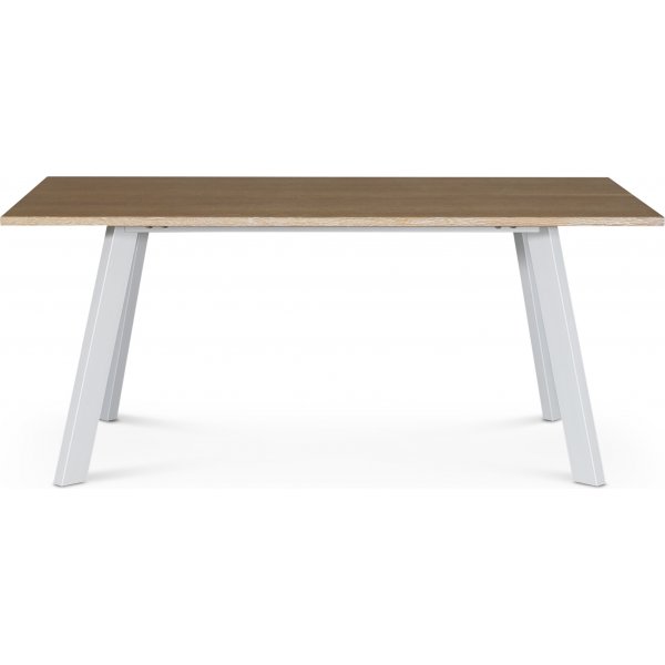 Lnglicher Esstisch Freddy in Wei mit weien Metallbeinen - 170 x 90 cm