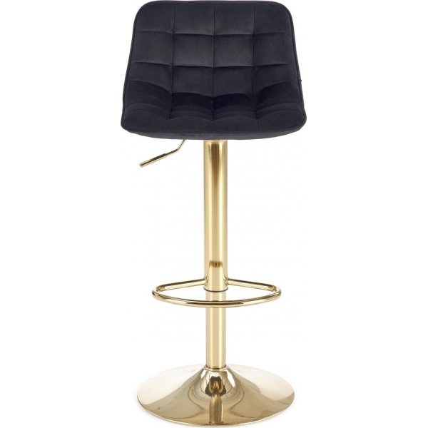 Barhocker schwarzer Samt mit goldenem Fu - Sitzhhe 62-84 cm