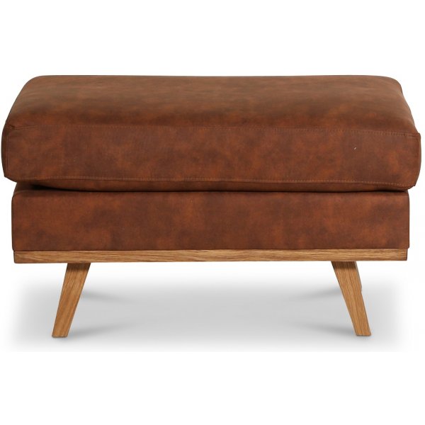 Ranger Fuhocker - Cognac koleder / Gelte Eiche + Textilreinigung fr Mbel