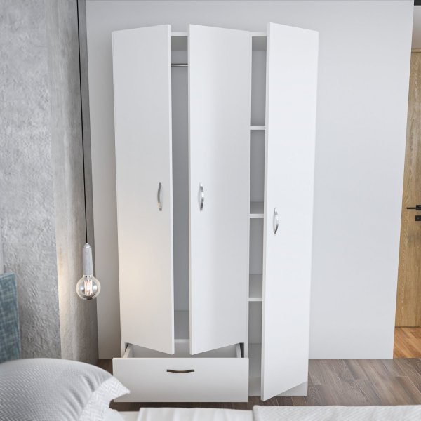 Gabbi wei�er Kleiderschrank, H�he 170 cm und Breite 90 cm