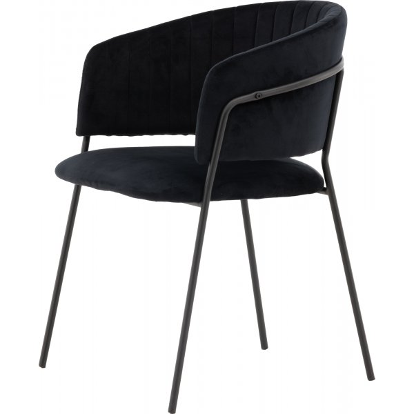 Selma Esszimmerstuhl - Schwarzer Samt