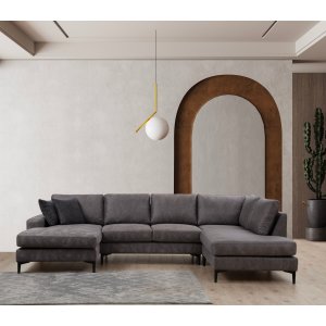 Braga U-Sofa rechts - Anthrazit