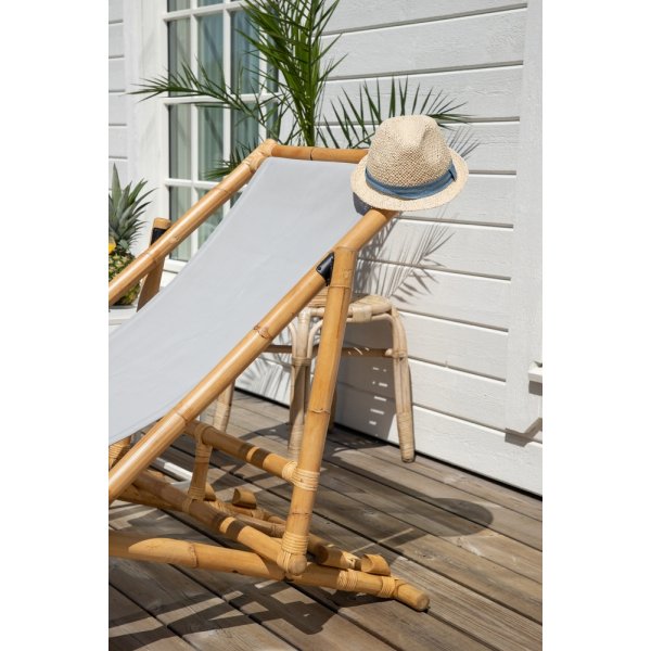 Sonnenliege aus Rohrgeflecht - Grau/Natur Sonnenliege aus Rohrgeflecht - Grau/Natur