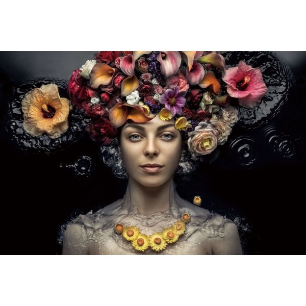 Glasmalerei - Wasserblumen - 120x80 cm