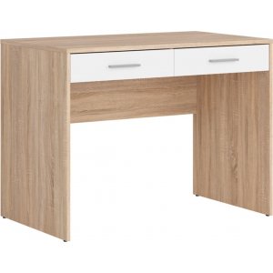 Nepo Plus Schreibtisch mit 2 Schubladen 100 x 59 cm - Eiche hell/wei