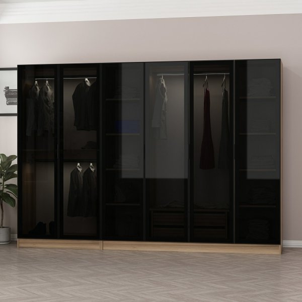 Cavolo Kleiderschrank 270x52x210 cm, Variante A - Braun