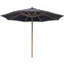 Austin Sonnenschirm 300 cm - Schwarz / Holz