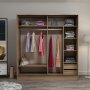 Kapusta Kleiderschrank 180x52x210 cm - Braun/Rauchglas