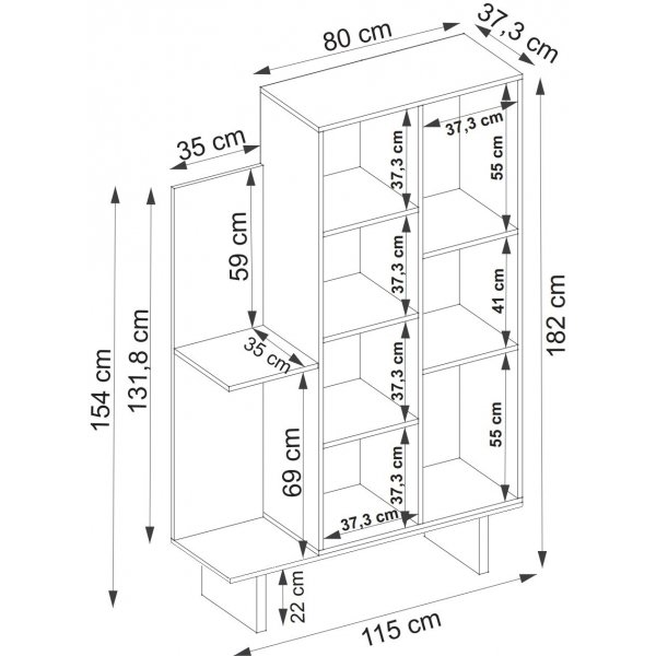 Frank B�cherregal - Beige/Anthrazit