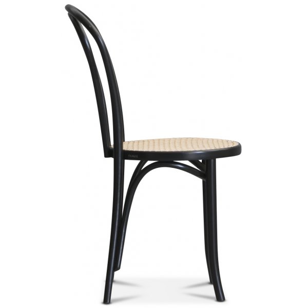 PiPi Essgruppe, runder Esstisch 120 cm inkl. 4 Bugholz Stuhl No18 - Schwarz gebeiztes Holz