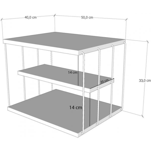 Lifon Beistelltisch - Schwarz/Marmor