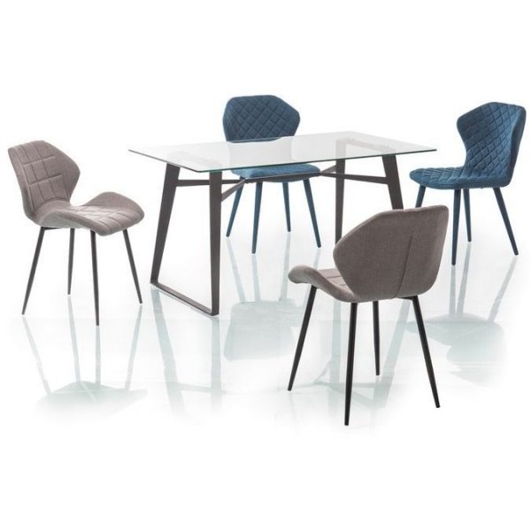 Jayda Esstisch 140 cm - Glas/Schwarz