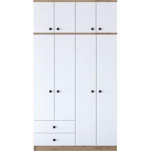 Mendy Kleiderschrank 120 cm - Walnuss/Wei