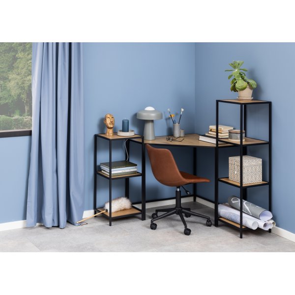 Seaford Bcherregal 35x119 cm - Eiche/schwarz