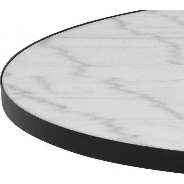 Soli Couchtisch Ø85 cm - Weißer Marmor/Schwarz Soli Couchtisch Ø85 cm - Weißer Marmor/Schwarz