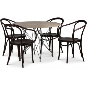 Zoo-Essgruppe Ø105 cm inkl. 4 Bugholzstühle No30 Classic - Chrom / Beige Empradore Zoo-Essgruppe Ø105 cm inkl. 4 Bugholzstühle No30 Classic - Chrom / Beige Empradore