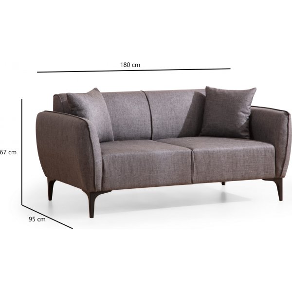 Belissimo 2-Sitzer-Sofa - Dunkelgrau