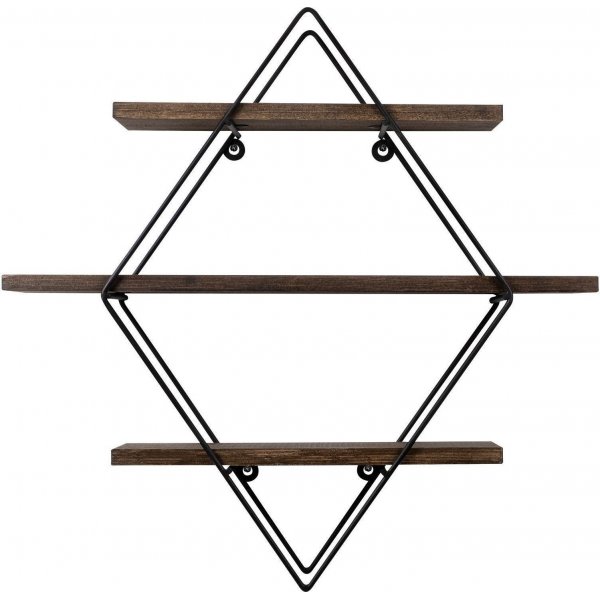 Erasmus Wandregal - Schwarz/Walnuss