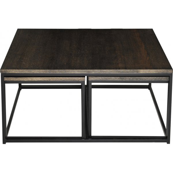 Natalie Couchtisch-Set 85/90 x 44/90 cm - Dunkelbraune Eiche