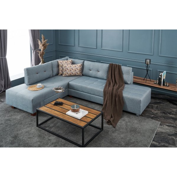 Manama Ecksofa links - Hellblau