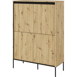 Trendschrank H140 cm - Artisan-Eiche/Schwarz