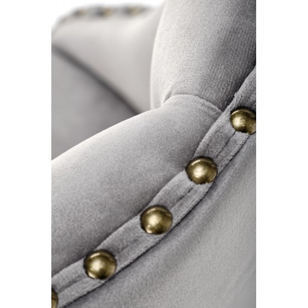 Barhocker mit Gasdruckfeder, grauer Samt, Pelican