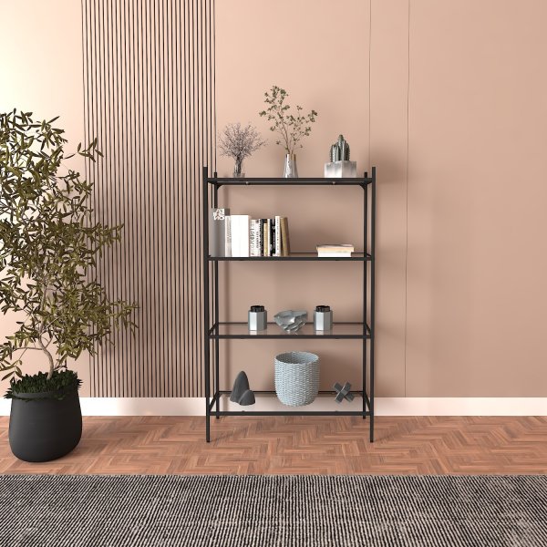 Marta B�cherregal - Schwarz/Glas