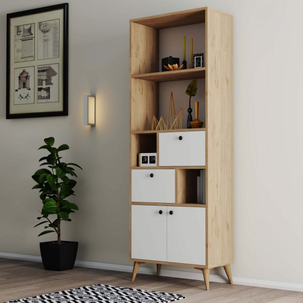 Ninova B�cherregal - Eiche/wei�