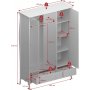 Barock-Kleiderschrank mit 3 Tren - Wei